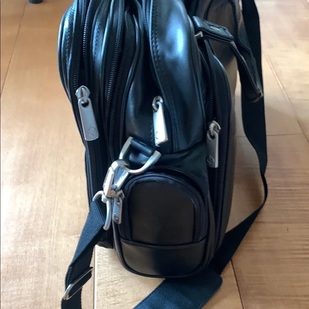 Black Eco Leather Messenger Bag